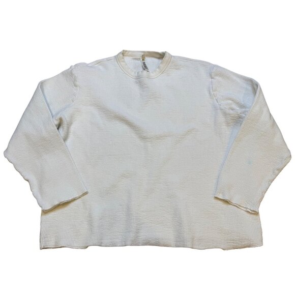 SKIMS Oversized Thermal Waffle Knit Long Sleeve Top Large - Picture 1 of 8